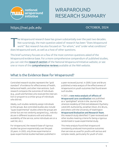 Wraparound Research Summary