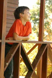 boy on porch
